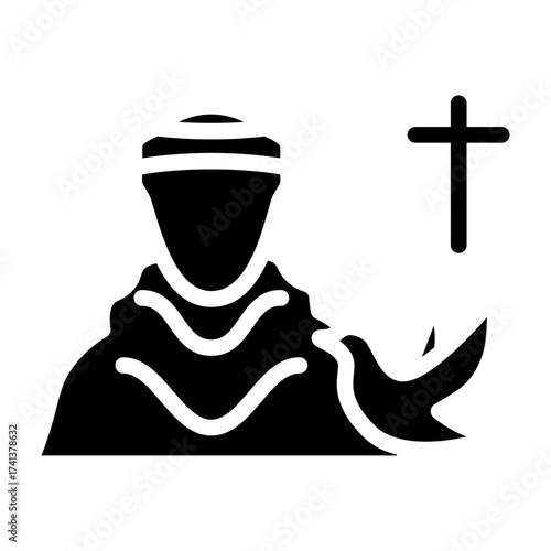 Saint Francis Vector Glyph Icon Design