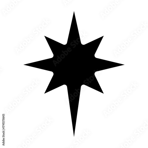 Star of Bethlehem Vector Glyph Icon Design