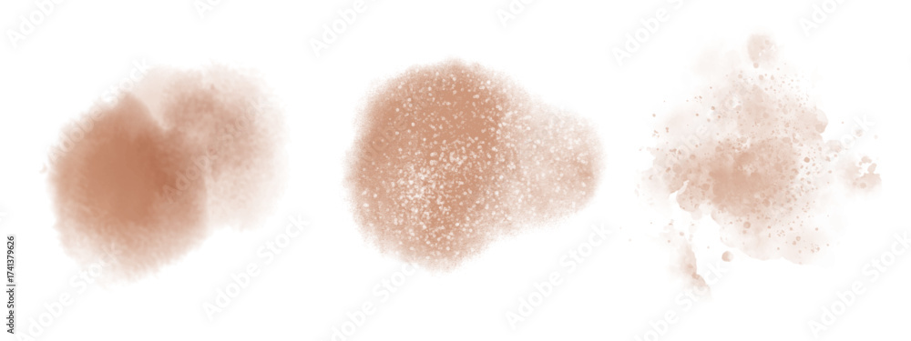 Fototapeta premium Watercolor stain decoration. brown colored splatter brush