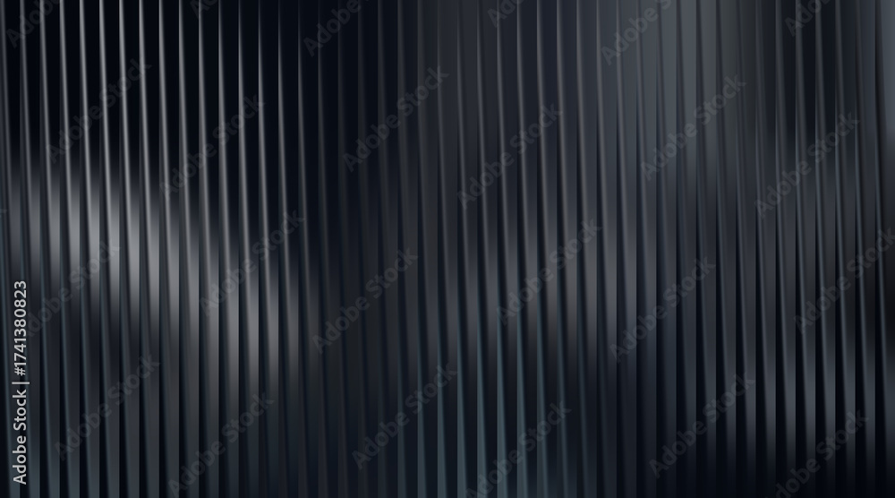 Fototapeta premium Abstract background with vertical ribbed texture, dark
