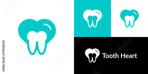 Dental Tooth Heart Logo