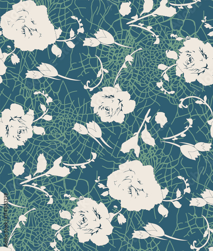 Classic Popular Flower Seamless pattern background - For easy making seamless pattern use it for filling any contours