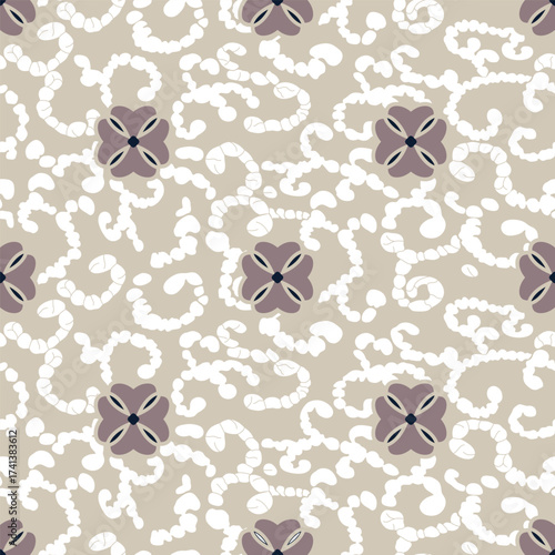 Classic Popular Flower Seamless pattern background - For easy making seamless pattern use it for filling any contours