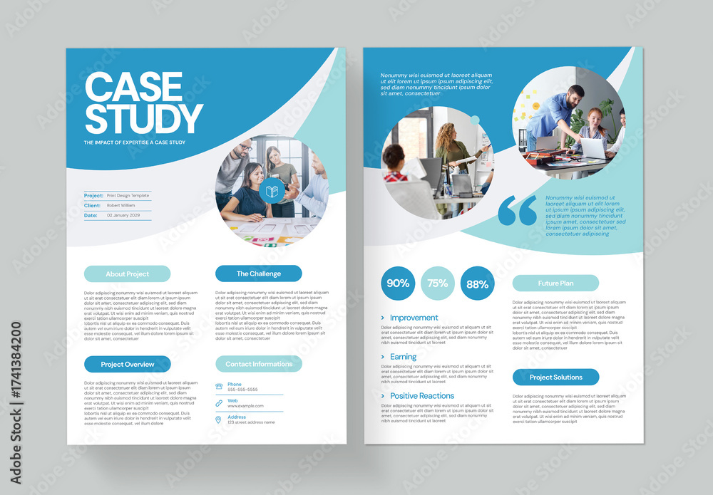 Modern Case Study Layout Template Stock Template | Adobe Stock