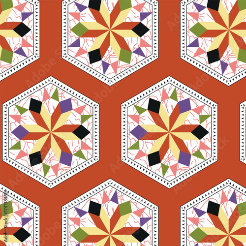 Classic Popular Flower Seamless pattern background - For easy making seamless pattern use it for filling any contours