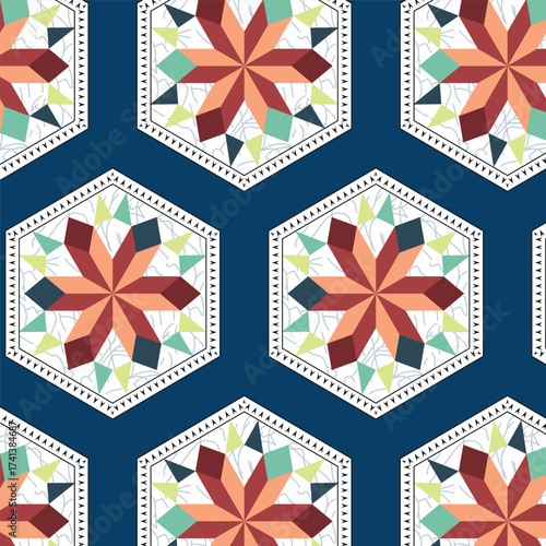 Classic Popular Flower Seamless pattern background - For easy making seamless pattern use it for filling any contours