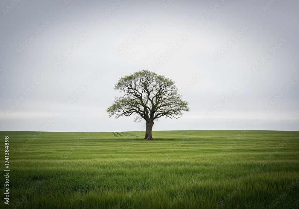 Obraz premium Lonely Tree in Vast Field