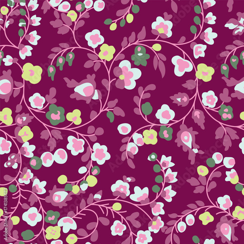 Classic Popular Flower Seamless pattern background - For easy making seamless pattern use it for filling any contours