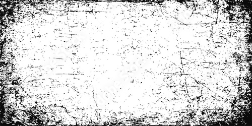 Abstract black and white grunge texture background with dirty splash ink design pattern illustration for old vintage paper wall frame border art vector effect
