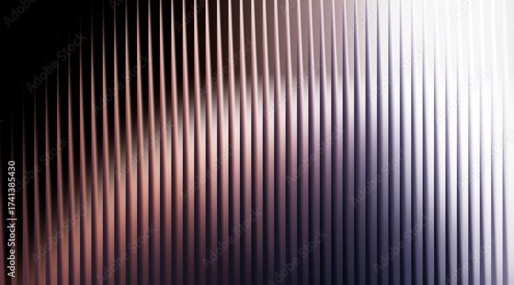 Obraz premium Iridescent ribbed glass texture with vertical lines and light