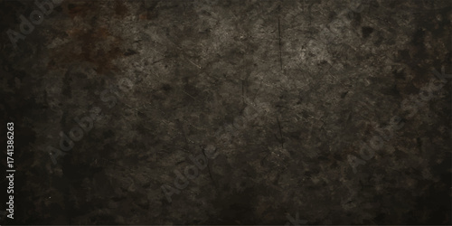 Dark old grunge wall texture with a rough black and gray surface for a vintage paper backdrop design