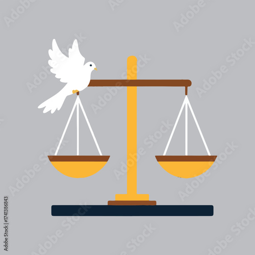 Abolish Death Penalty vector art, social justice and human rights illustration, peaceful protest, broken chains and justice scales, awareness campaign flat vector design