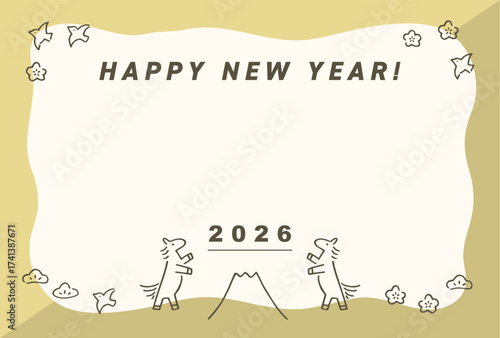 午年の年賀状テンプレート（2026年）