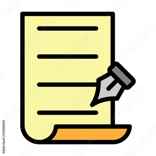 Policy Document Vector Filled Icon Design