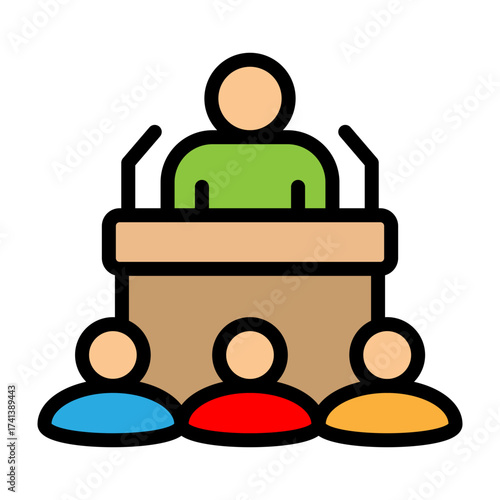 Press Conference Vector Filled Icon Design