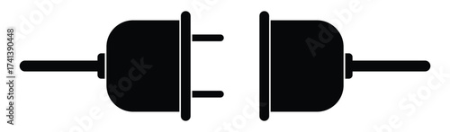 Electric Plug and Socket Icons – Connection, Cable, Power Outage Vector Symbols.