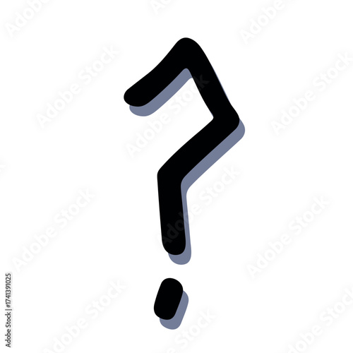 Hand drawn question mark clipart Single element for design
