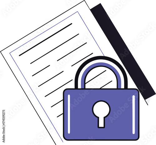 Secure document icon representing confidential information and data protection services