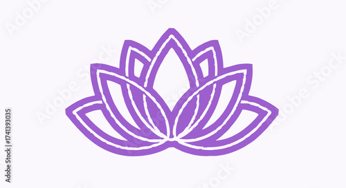 Stylized Purple Lotus Flower Graphic Illustration Symbol of Purity and Spirituality.
