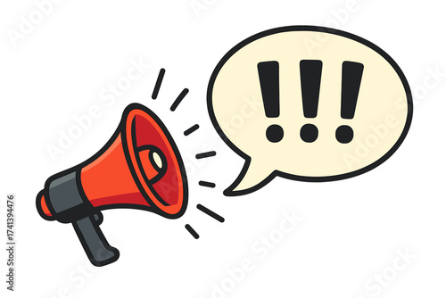 Call to action concept with megaphone. Loudspeaker for business marketing and advertising. Attention and alert symbol. Important announcement, promotion, communication vector icon.