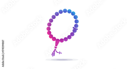 Colorful Gradient Rosary Beads with Cross and Tassel.