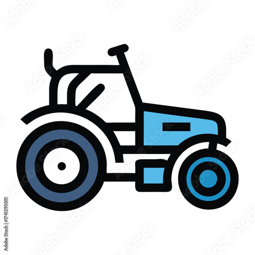 Agricultural Powerhouse: An illustrated depiction of a robust tractor, showcasing its role in agriculture and cultivation.