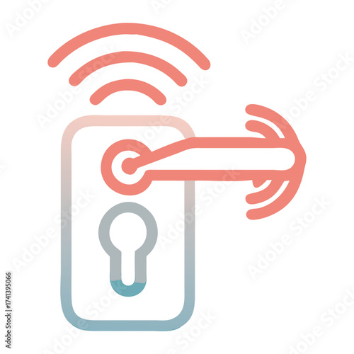 Smart Door Lock Innovation: Illustrating a modern door lock with an integrated smart technology interface. It features a sleek design, showcasing its keyless operation and wireless connectivity.