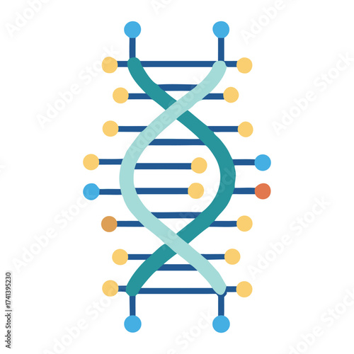 DNA Strand illustration: An illustration of a DNA strand, showcasing the intricate double helix structure and the building blocks of life. It represents the essence of genetic information.