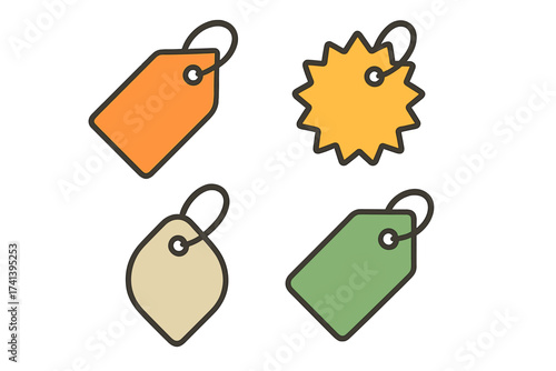 Colorful set of vector coupon templates, gift coupon design elements for shopping, marketing, promo codes, food and drink vouchers, business discounts and offers illustration