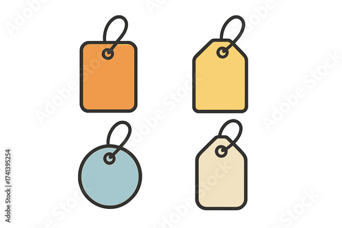 Set of colorful coupon and gift voucher templates with varied shapes, promo code elements for shopping, marketing, food and drink business, vector design elements
