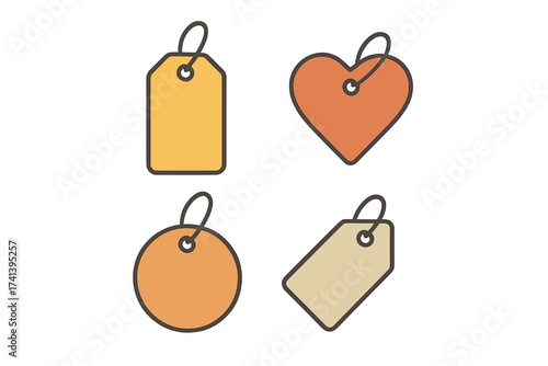 Set of coupon templates and gift voucher designs, promotional code elements for shopping, marketing, food and drink, business, colorful vector illustration tags