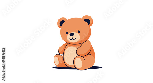 A cute fluffy teddy bear sitting patiently waiting for a hug.