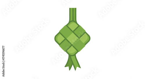 Green Ketupat: Traditional Rice Dumpling for Eid al-Fitr Celebration.