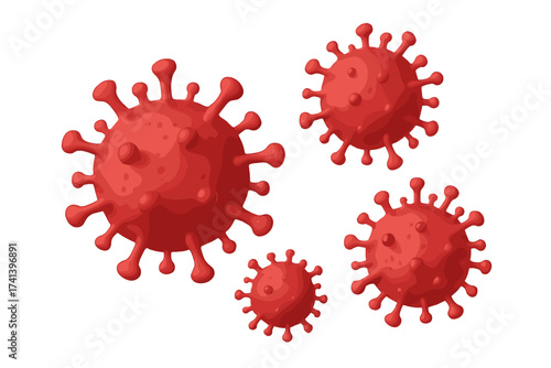 Coronavirus 2019-nCoV realistic 3D vector illustration. Covid-19 virus cells. Medical, healthcare, infectious disease concept. Virology, epidemiology, outbreak, pandemic pathogen.