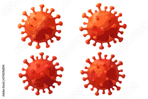 Coronavirus COVID-19 virus cell 3D render. Outbreak of a pandemic, medical healthcare concept. Infectious disease and virology, epidemiology. Microscopic corona virus model.
