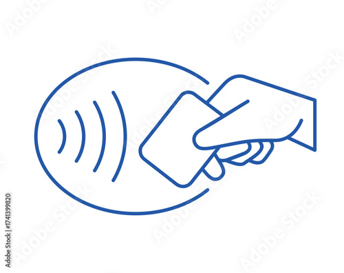 Contactless payment icon (NFC). Symbol of purchase or store, cash register or bank card. Cashless payment.