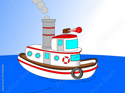 Animated Cartoon TugBoat