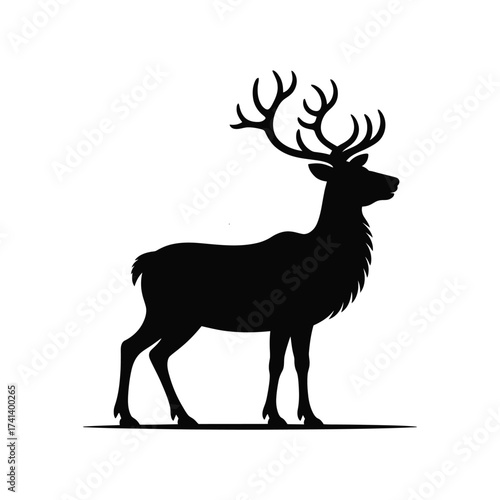 Single reindeer silhouette 
