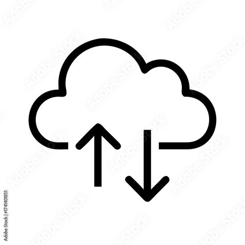 Vector art of cloud data sync icon