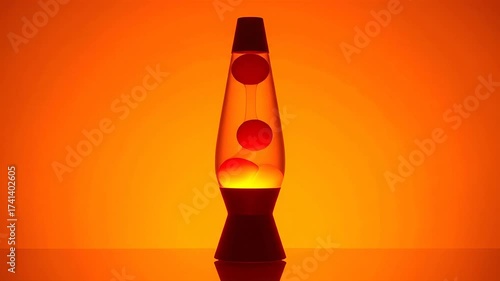 Vintage Lava Lamp Motion Display with Fluid Dynamics and Warm Illumination