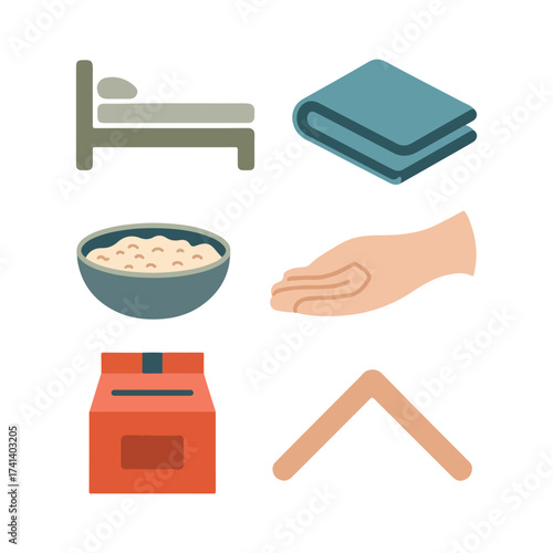 Compassionate World Homeless Day flat vector illustration with city streets, volunteers, donations, outreach programs, winter shelters, and human support concepts