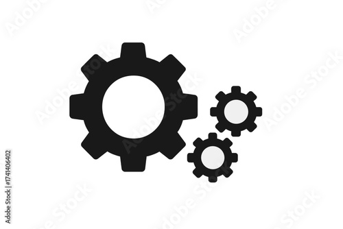 Settings icon with multiple gears, vector illustration with transparent background, mechanical process, engineering symbol, adjustment tools, technology concept, ordered gear set, machinery parts