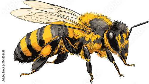Cheerful Bee Cartoon Vector for Bright Themes - Playful Insect Character Illustration