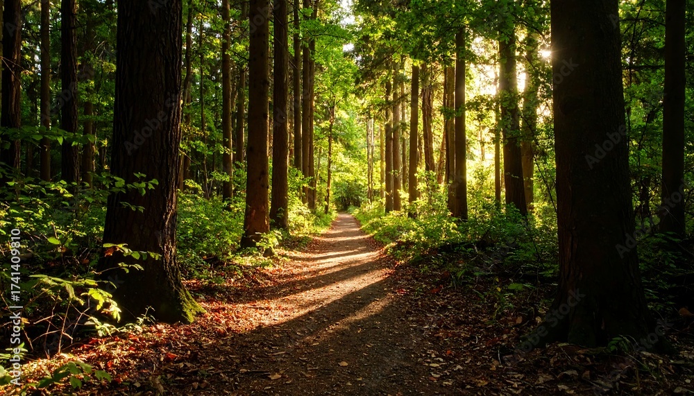 Obraz premium Sunlit forest path (6)