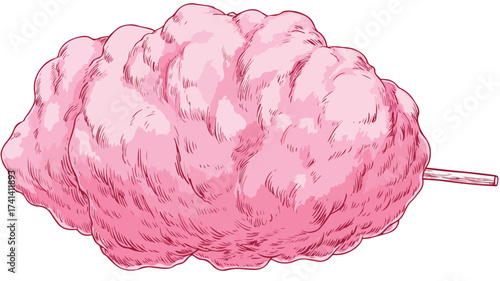Cotton Candy Vector Graphic Food Illustration for Design Projects