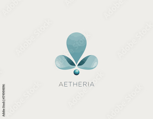 A refined logo design featuring a unique droplet shape that symbolizes purity and elegance, ideal for brands associated with water, nature, or wellness-focused industries.