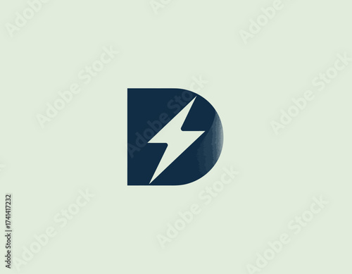 Free Download This logo showcases a modern design featuring a bold letter 'D' intertwined with a striking lightning bolt symbolizing energy and innovation in a slick and contemporary manner. - GFXLoad