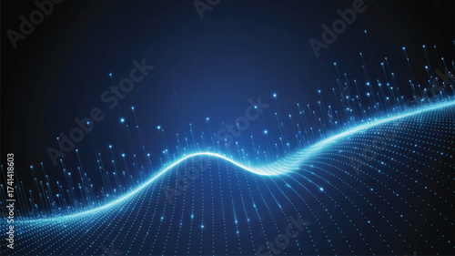 Abstract digital concept with geometric shapes and color gradients isolated on white background