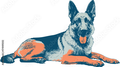Military Working Dog Isolated Minimalist Design