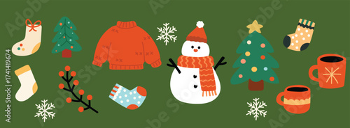 Christmas card, New Year 2026, modern design, contemporary, geometric, including making cool posters, banners, and vector illustrations.